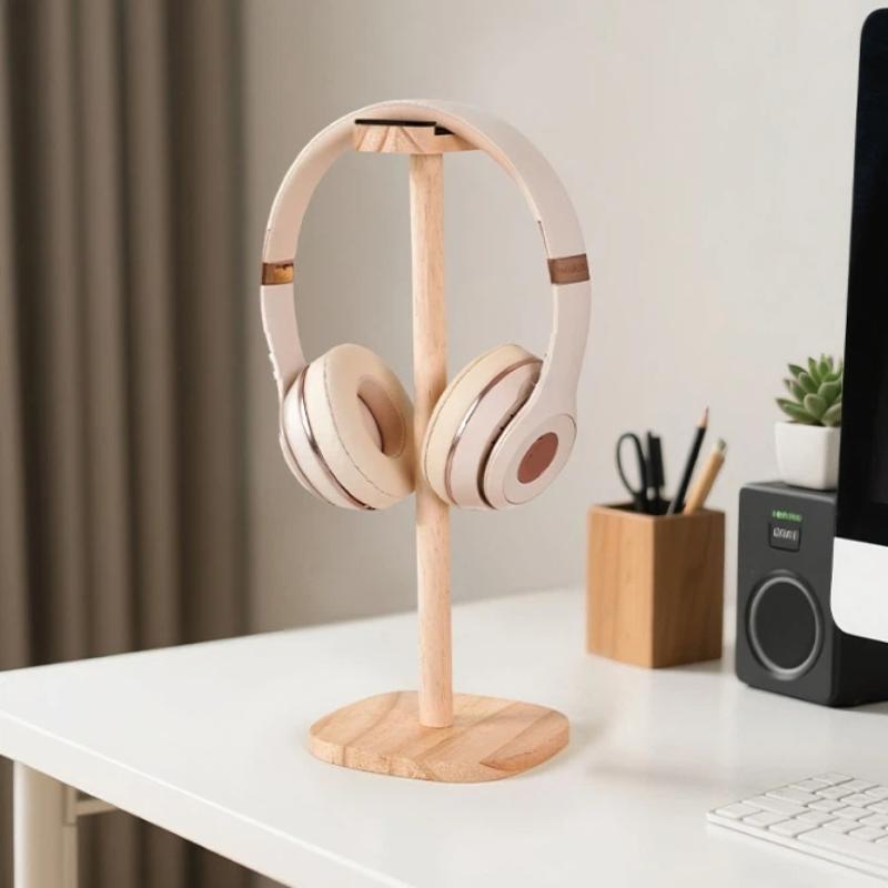 1 Stück Universeller Kopfhörerständer mit Basis, Holz-Headset-Aufbewahrungsregal, Multifunktionaler abnehmbarer Kopfhörer-Hänge-Ständer, Zubehör