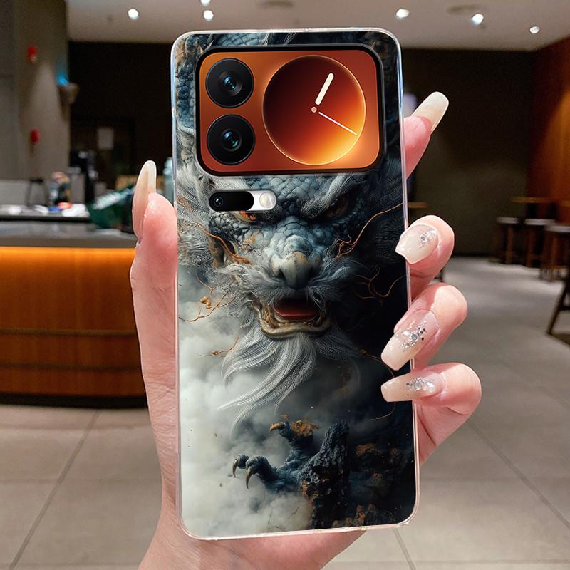 Fashion Night Owl Pattern Phone Case For Xiaomi 17 Pro Xiaomi 17 Pro Max Transparent TPU Soft Cover Shockproof Couple Shell