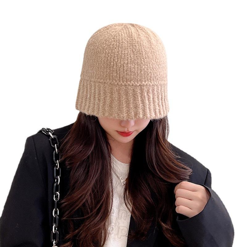 Autumn and Winter Hats for Women Woolen Knitted Fisherman Hats Warm Ear Protection Woolen Hats Fashion Casual Versatile Knitted Hats for Women