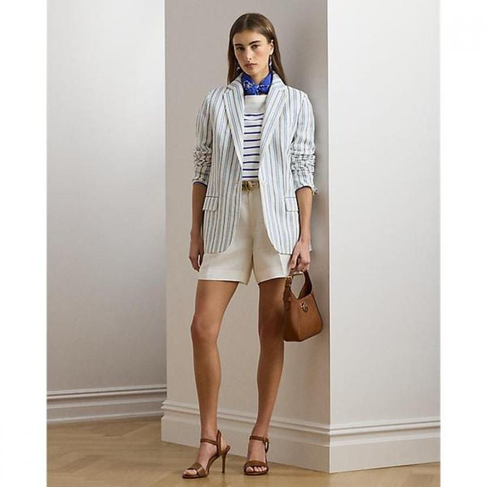 Lauren Ralph Lauren Pleated Linen Blend Twill Short Wmlrshos7620100100 0