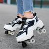 Roller Roller Schuhe 4-Rad Deformationsschuhe Rollschuhe Herren und Damen Erwachsene Ausreißerschuhe Schlittschuhe Schuhe mit Rädern