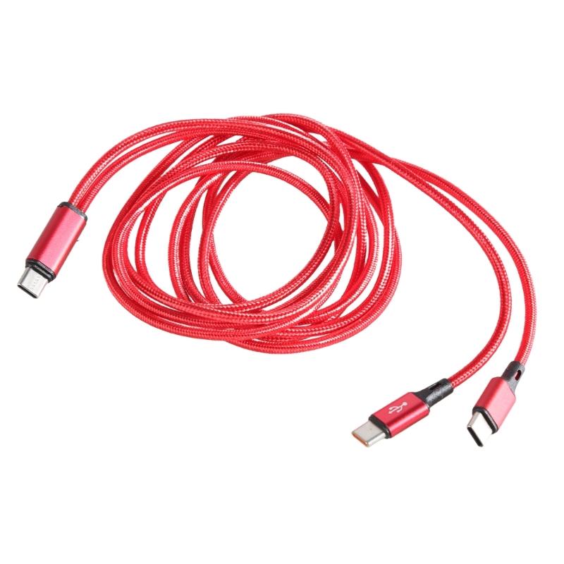 USB C to 2 USB C Splitter Cable Type C Power Cable Nylon Braided, Charge Multiple USB C Gadgets from One USB Source