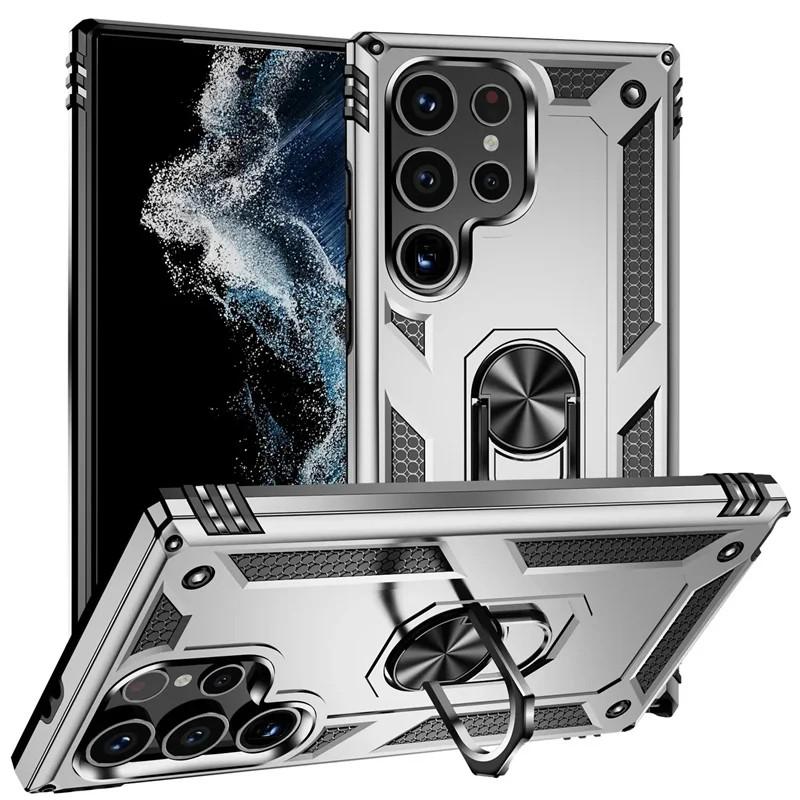 Premium Armor Shockproof Case for Samsung Galaxy S2 S24 S23 S22 S21 S20 Ultra Plus FE Note 20 Ultra Plus Guard Kickstand Cover