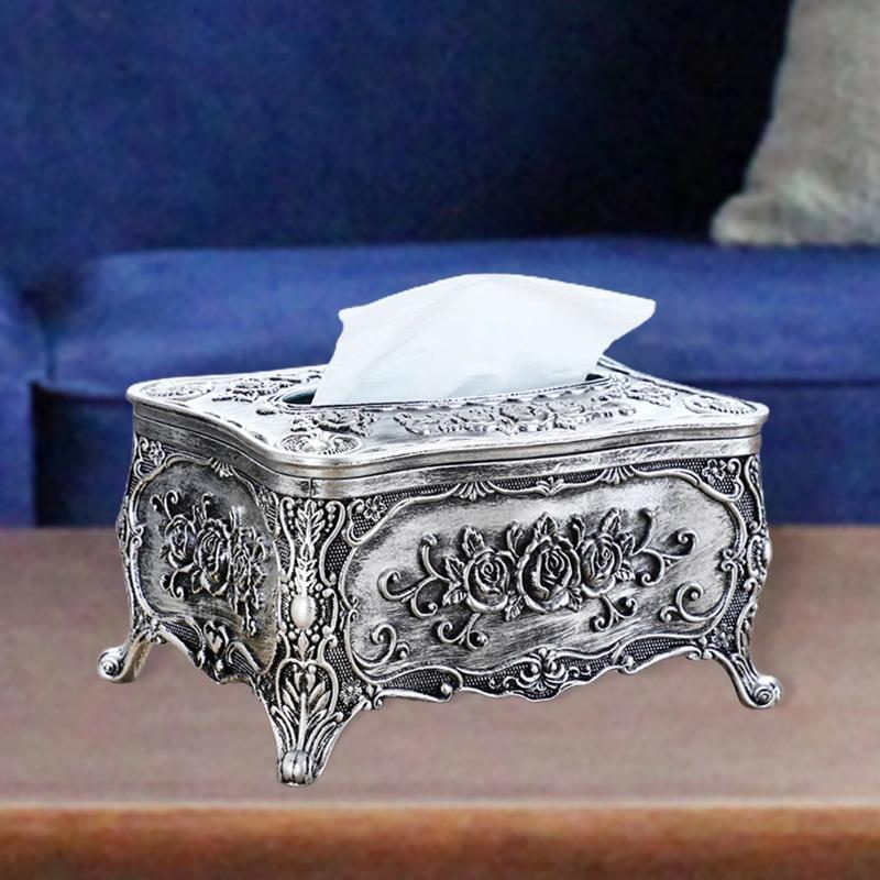 Luxury Tissue Box Cover Rectangle Facial Tissue Paper Box Cover Toilet Paper Storage Holder for Car Bedroom Decor Office Kitchen