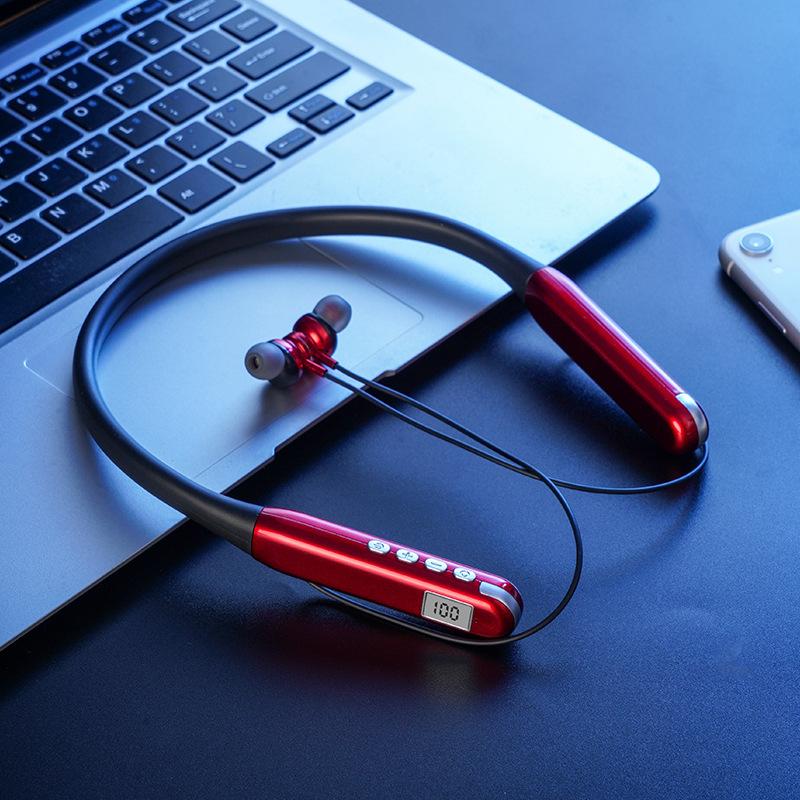 Intelligent Digital Display Bluetooth Headset High Definition Sound Quality Neck Headset Multi-device Compatible Sports Headset