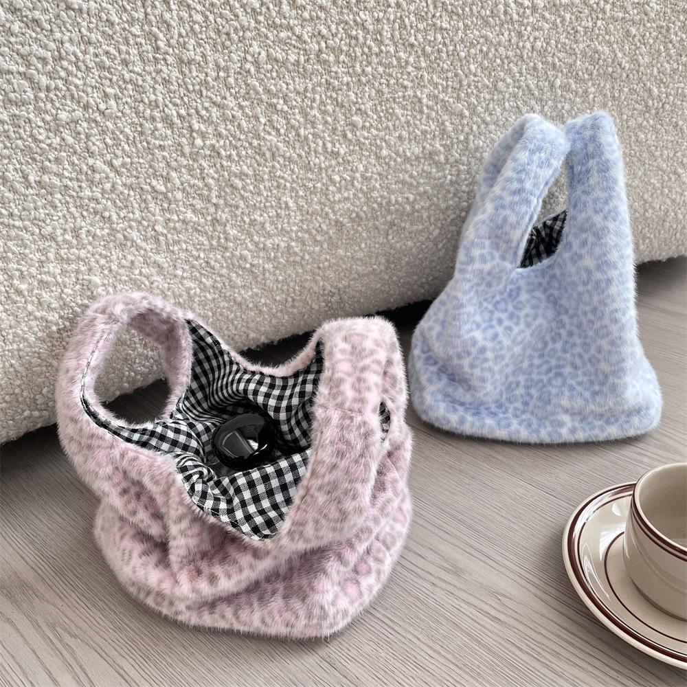 Leopardenmuster Damen Clutch Tasche Weiches Plüsch Herbst Winter Mode Handtasche Tote Aufbewahrung