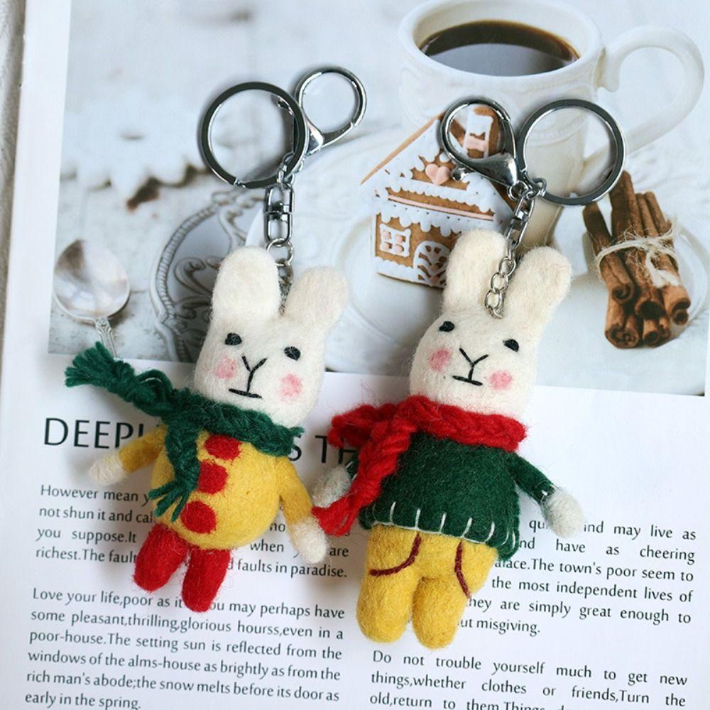 Плюшевый шерстяной войлок кролик мультяшная кукла брелок кролик зайчик плюшевый рюкзак кулон ребенок девочка мальчик