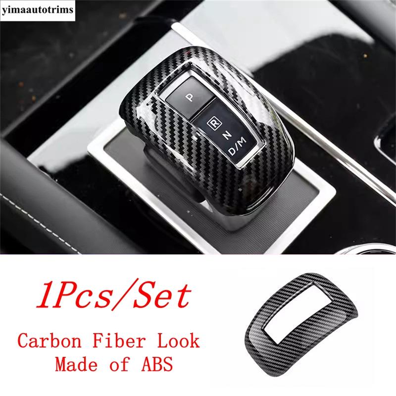 Gear Head Shift Knob Handle Decoration Cover Trim For Mitsubishi Outlander 2024 2025 ABS Carbon Fiber Accessories Interior