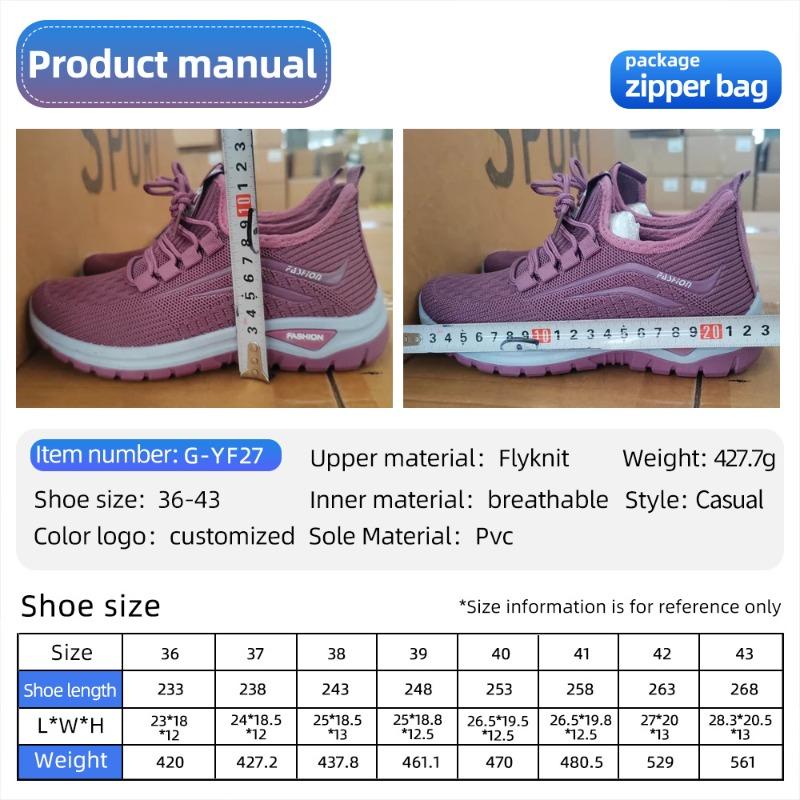 Sneakers Women's New Large Size Shoes Women's Shoes Fly-woven Breathable Mesh Shoes Lightweight Casual Shoes