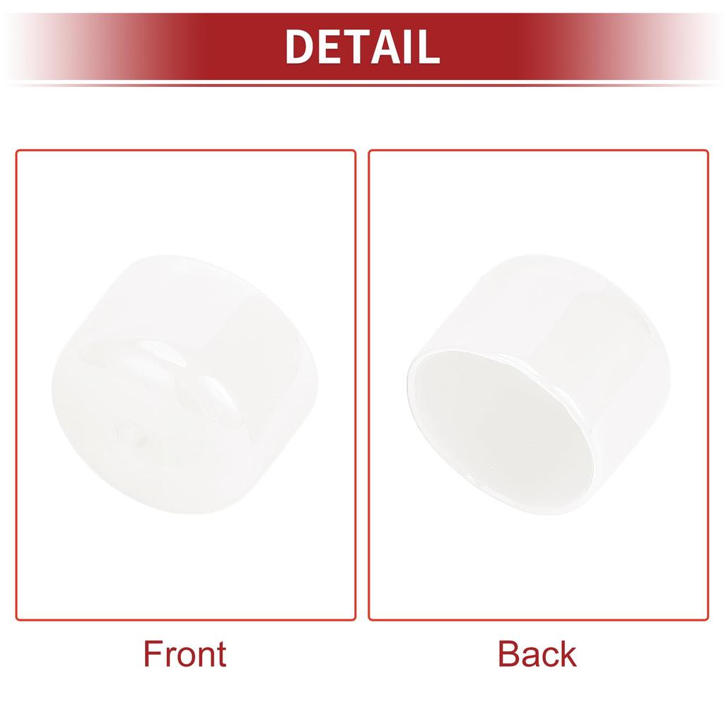 ACROPIX Cylindrical Wheel Nut Bolt Rim Tire Nut Screw Dust Cap Cover Nut Protection 19mm White PVC