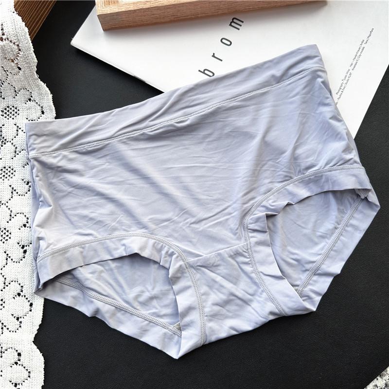 9908 Mid-Waist Ice Silk Women's Underwear - Solid Colors