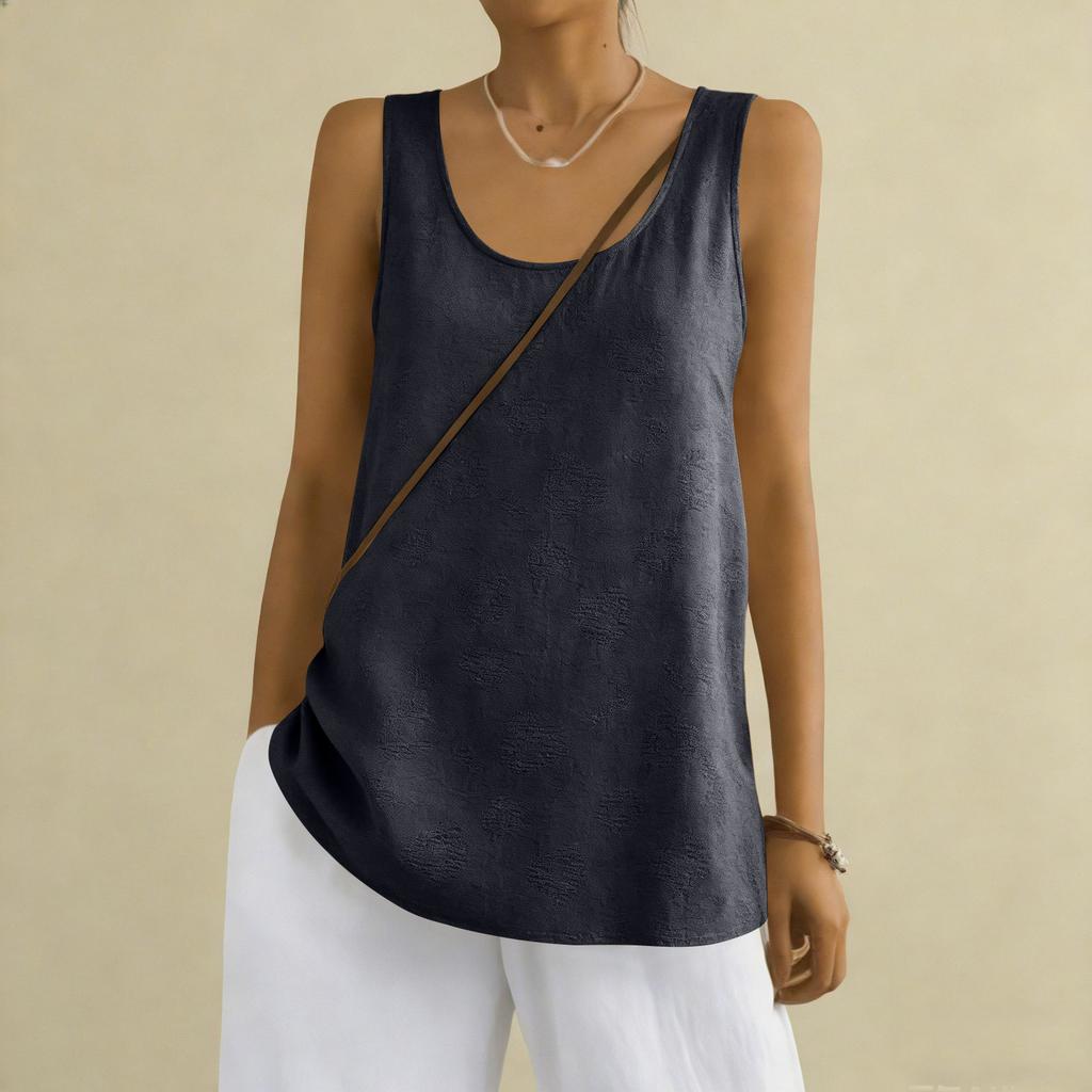 Women's Color Cotton And Linen Camisole Loose Inner Sleeveless Versatile Bottoming Top