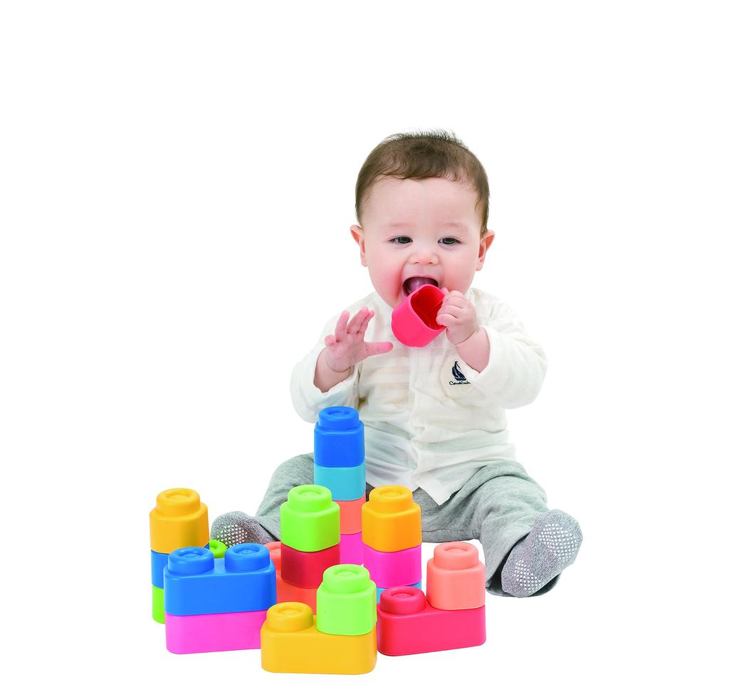 Clemmy Baby Clemmy erste Lernbausteine 20 Stück Softbaustein Basisset Box 156157 Babyfreundlich