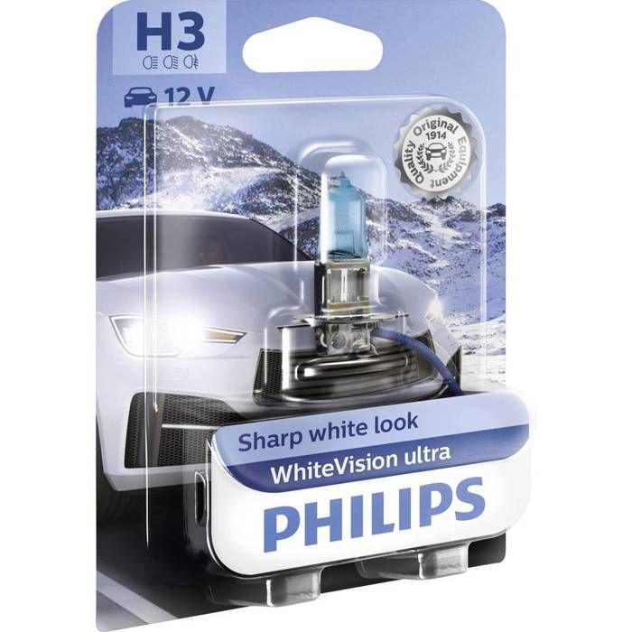 Philips automotive 12336wvub1 ampoule halogène whitevision ultra h3 55 w 12 v