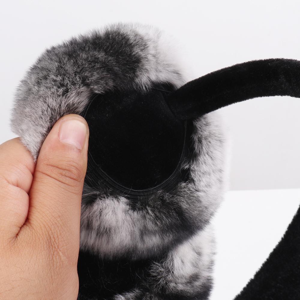 New women Quality Real Fur Ear-cap Winter Warm Natural Rex Rabbit Fur Earmuff Lady Fashion Fluffy Genuine Rex Rabbit Fur Earlap