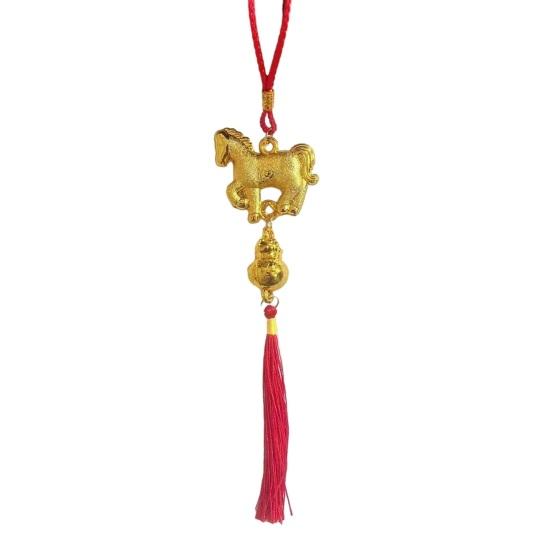 Chinese New Year Decorations 2026 Year of Horse Lucky Feng Shui Charm Zodiac Horse Hanging Tassel Pendant for Fortune Wealth Success Home Car Bonsai