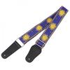 Fashion Guitar Strap Sun Flower Pattern Genuine Leather Ends with for Acoustic Electric Guitar Bass