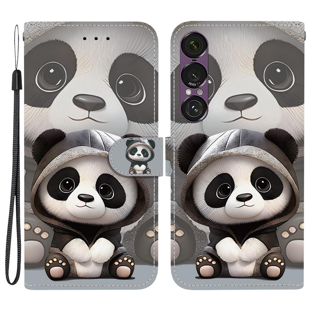 For Sony Xperia 1 VII Wallet Case Pattern Printing Leather Stand Phone Cover with Strap