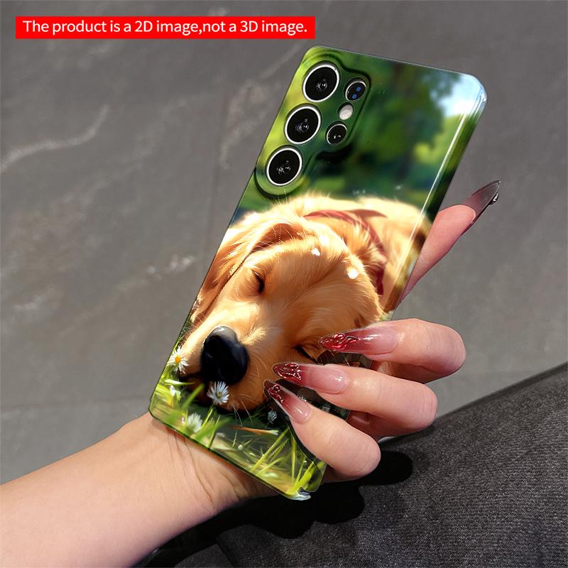 2DFlat Samsung Phone Case Golden Retriever Sleeping In Daisies Garden Applicable To Galaxy S22 S23 S24 S25ULTRA S26 A12 A13 A14 A15 A16