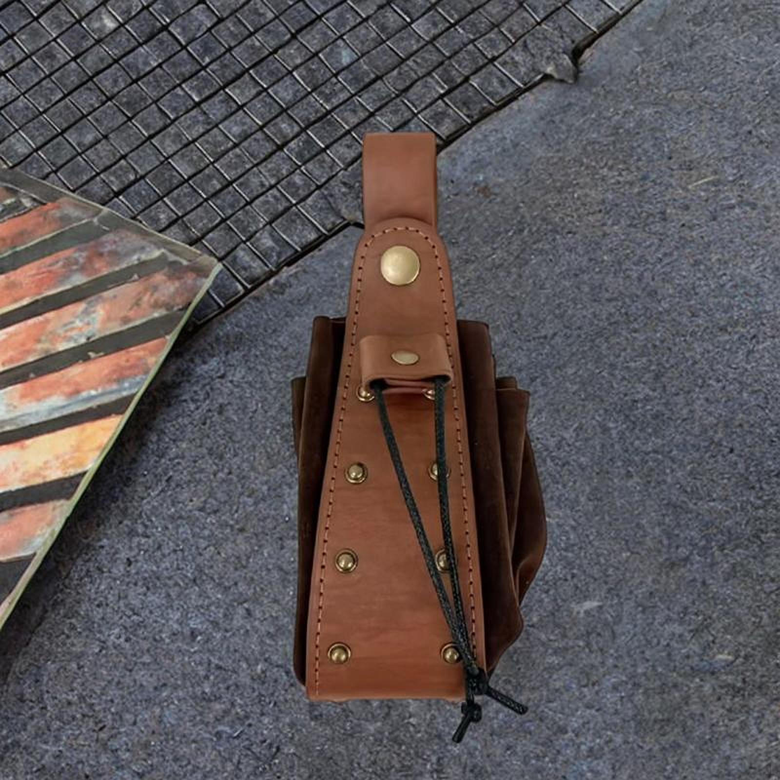 

Medieval Belt Pouch Faux Leather Purse for Knight Costume Fair коричневий