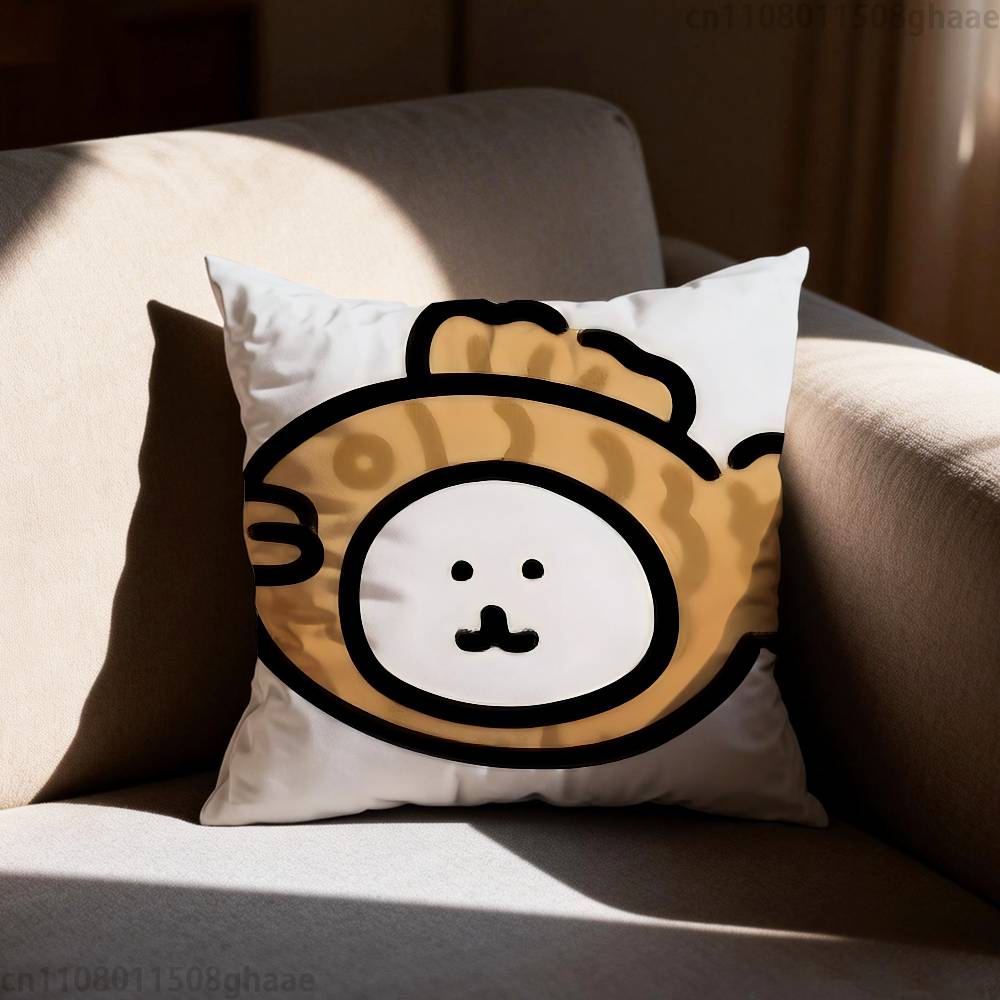 Cute Nnongdamgons  Pillow Case Antidustmite Pillowcase Invisible zipper silky short plush Sofa cushion cover