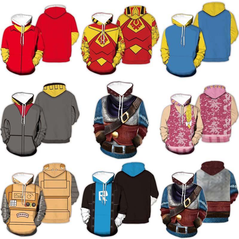 Roblox 3d Game Hoodie Hooded Pullover Sweatshirt Jacket Coat Sweater Tops Casual