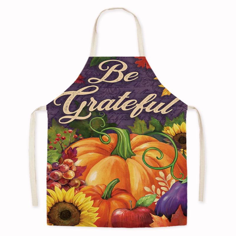 Thanksgiving Sunflower & Pumpkin Oil-Proof Kitchen Apron