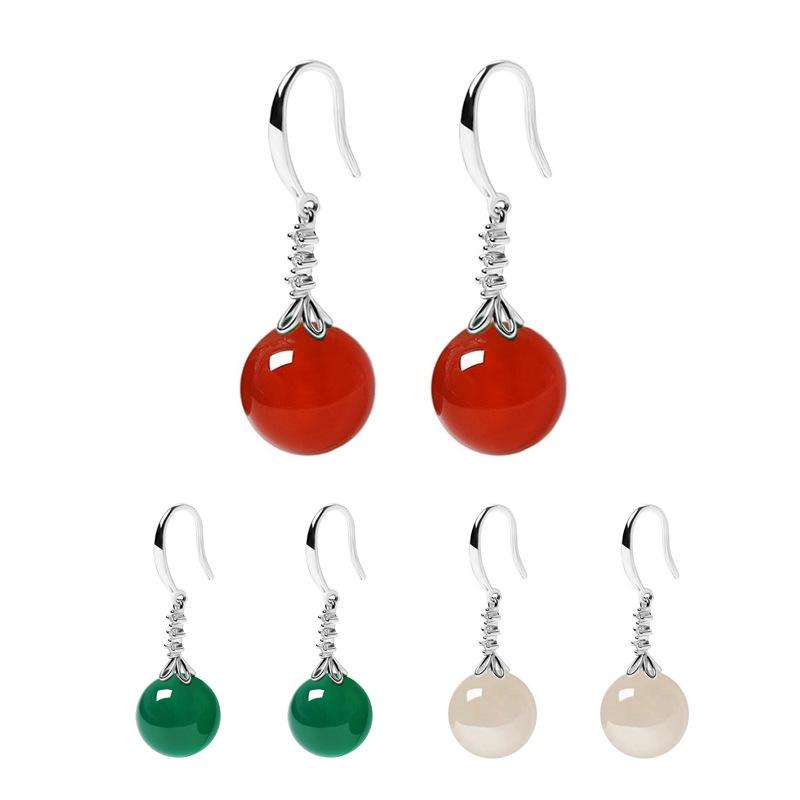 

Длинные женские серьги JMXD с драгоценными камнями, свежие и сладкие серьги с красным и зеленым агатом