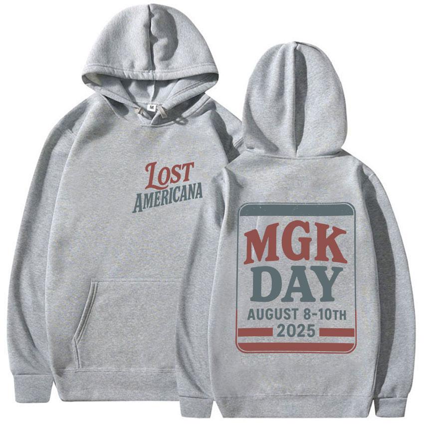 MGK Day Lost Americana Tour 2025 Graphic Print Hoody Men Vintage Aesthetic Long Sleeve Sweatshirt Unisex Fashion Oversized Hoody