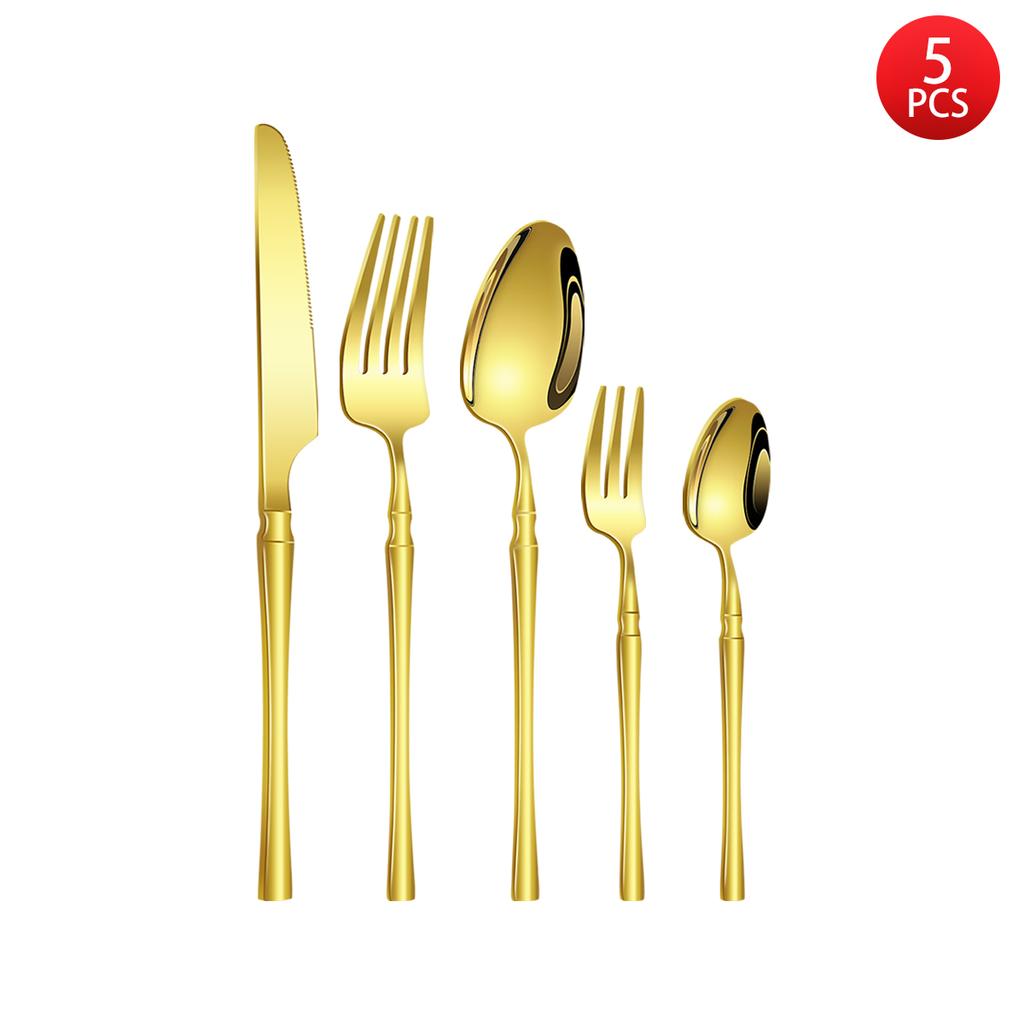5/6/20/30pcs Gold waist cutlery set household stainless steel cutlery including knife, fork and spoon western cutlery