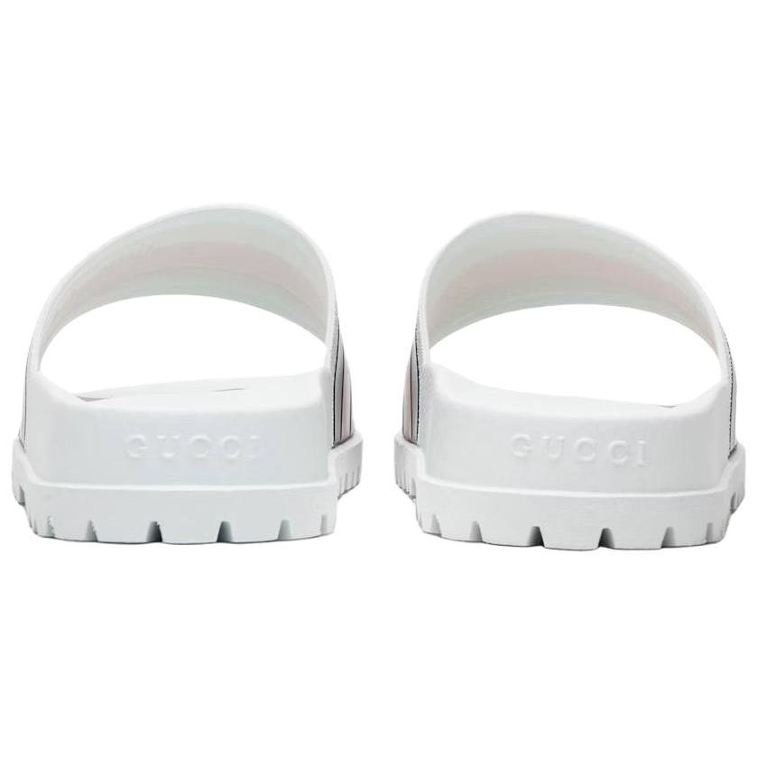 Gucci Web Slide Slippers Men's White Red Green 429469 GIB10 9079