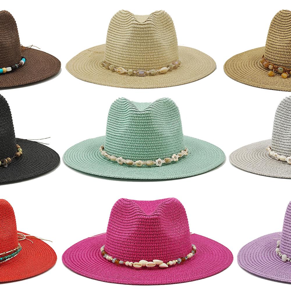Summer Straw Hat Fashion Simple Hat For Men Women Wide Brim Jazz Hat Casual Classic Sun Hat Foldable Travel Beach Hat