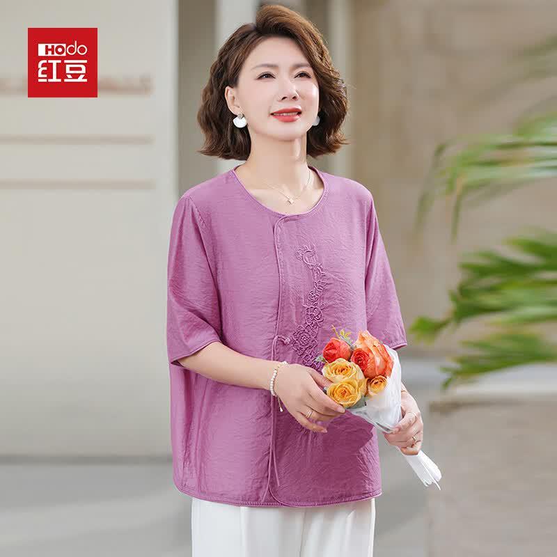 Hodo Women s Embroidered Summer T-Shirt 5XL