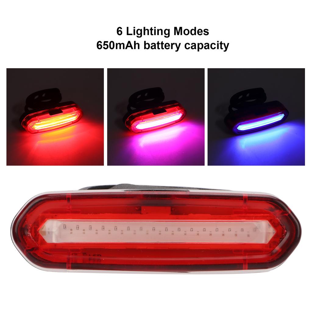 Bike Tail Light Rechargeable LED Waterproof USB Portable Bike Rear Light with 6 Lighting Modes for Mountain Bike