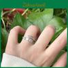 Eleganter offener Ring für Damen mit verstellbarem Wassertropfen-Design und funkelnden Zirkonsteinen