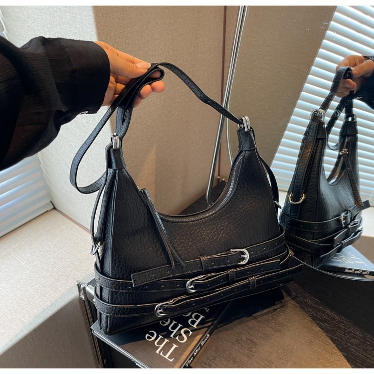 

Премиальная маленькая сумка женская 2024 новая популярная универсальная сумка-мессенджер модная повседневная на плечо подмышку чёрный