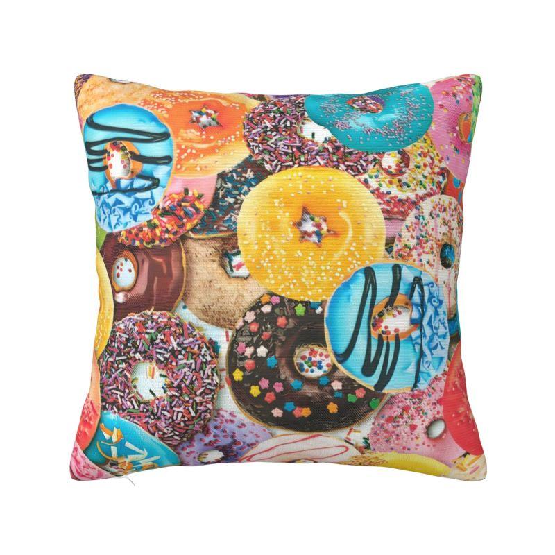 Custom Chocolate Donut Doughnut Cushion Covers Funny Pattern Food Soft Nordic Pillow Case Home Decor