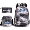 Printed Schoolbag Three-Piece Set, Primary And Secondary School Schoolbag, Backpack, Shoulder Bag, Pencil Bag.