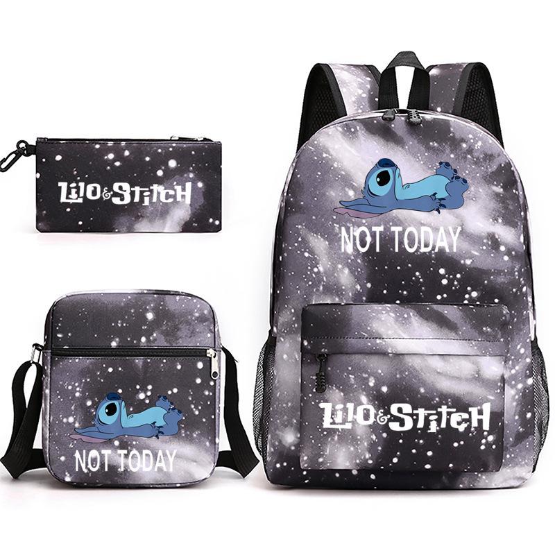 Printed Schoolbag Three-Piece Set, Primary And Secondary School Schoolbag, Backpack, Shoulder Bag, Pencil Bag.