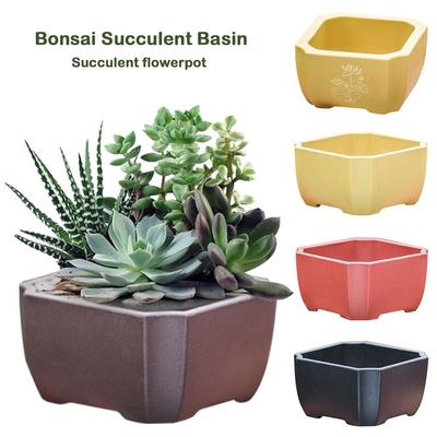 Simple Imitation Purple Clay Flower Pot Durable Thick Colorful Plant Bowl DIY Nursery Succulent Pot Gardening