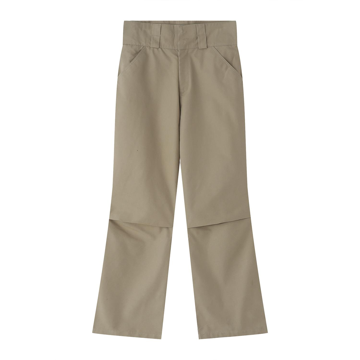 

Мужские весенне-летние новые корейские свободные повседневные брюки с прямыми штанинами и трендовым плиссированным дизайном XL хаки