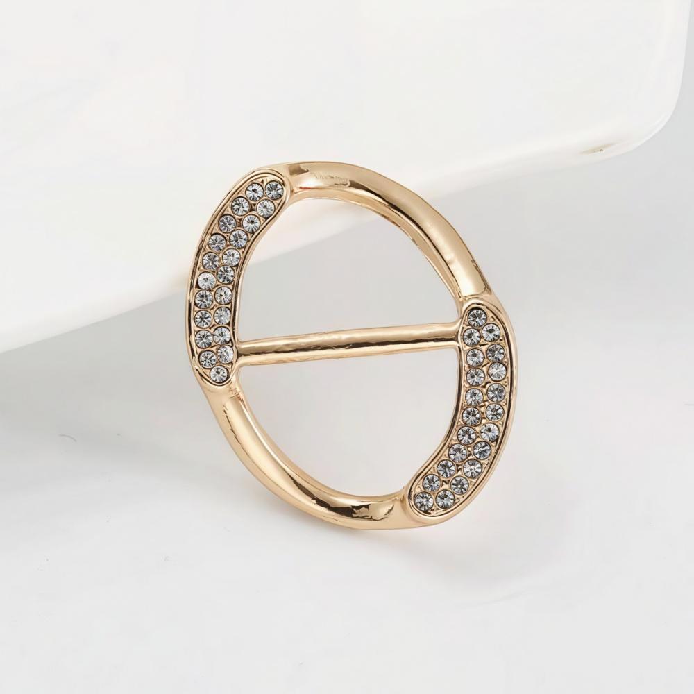 

Luxury Knot Scarves Buckle Clip Pins Decorative Metal Crystal Silk Brooch Pins T-Shirts Blouses Shawls Ring Clips For Women