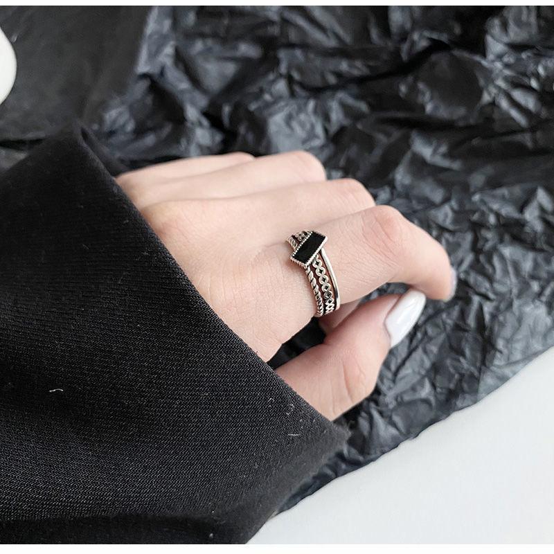 Retro Simple Opening Dongdaemun Cold Wind Epoxy Niche Design Ring Index Finger Ring Female Tide