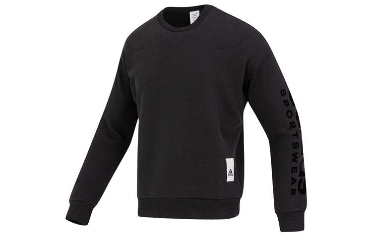 Adidas Sweatshirts Men s Black Crew Neck Moderate Regular Black|XXL