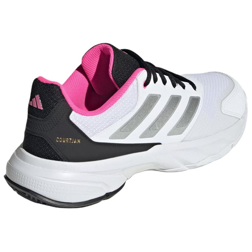 Adidas Courtjam Control 3 Comfortable Durable Wear-Resistant Low-Top Tennis Shoes Men Sneakers White Silver Pink JH5136