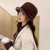 Simple Contrasting Color Plaid Bucket Hat Women's Spring and Summer Plain Face Casual Versatile Crimped Basin Hat Small Face Visor