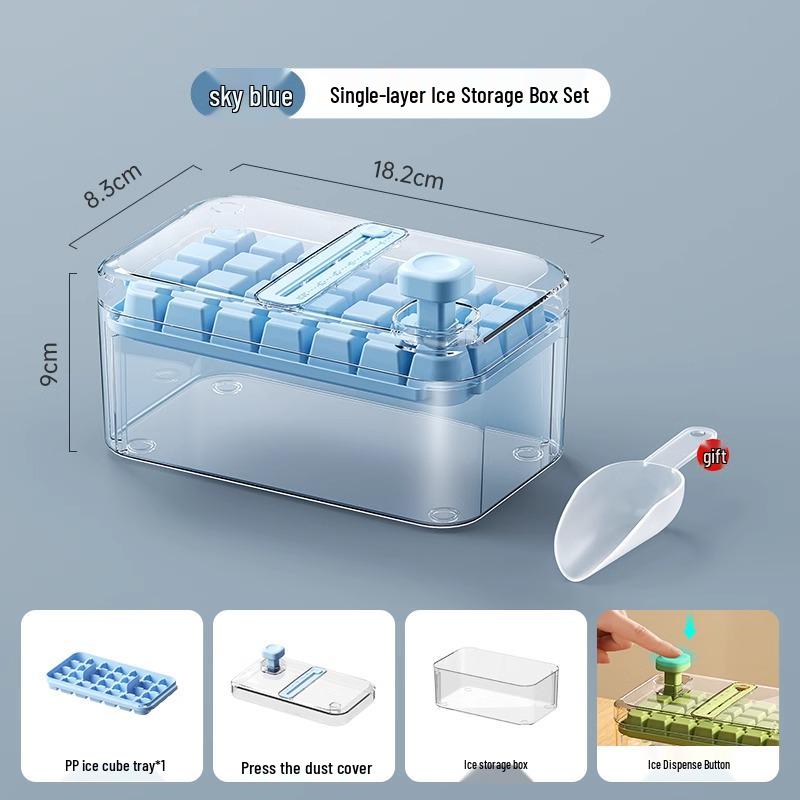 Food-Grade Ice Cube Mold with Lid for Homemade Ice Storage