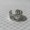 Hong Kong Style Personalized Distressed Braided Wide Chain Open Ring
