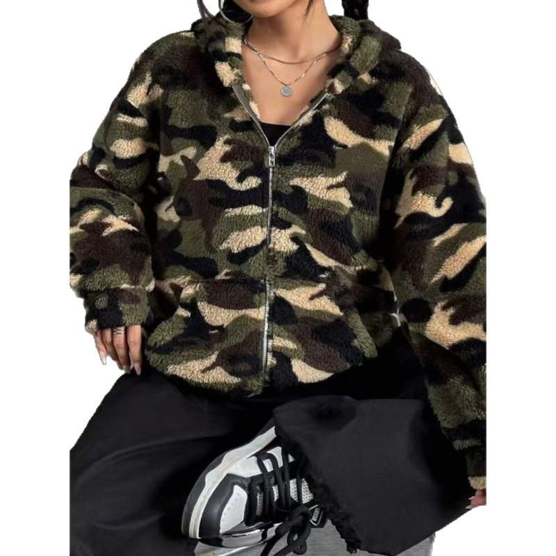 קרדיגן קפוצ'ון רוכסן פליז דו-צדדי קז'ואל לנשים 2025 סתיו וחורף מעיל פליז