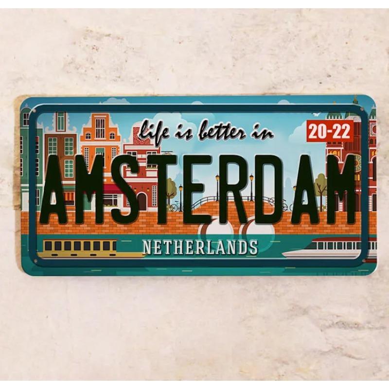 Souvenir Metal License Plate, Custom Auto Sign 15x30cm